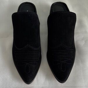 Rebecca Minkoff Black Suede Mules